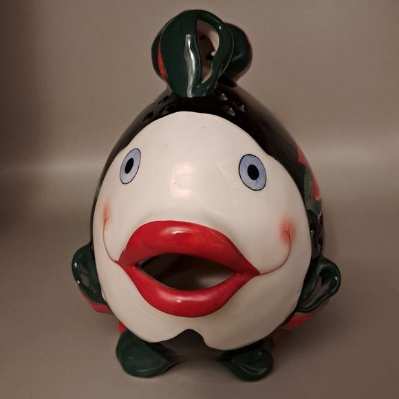 Apple Tree Designs Christmas Poinsettia Fish Tea Light Or Votive Candle Holder - Picture 3 of 10